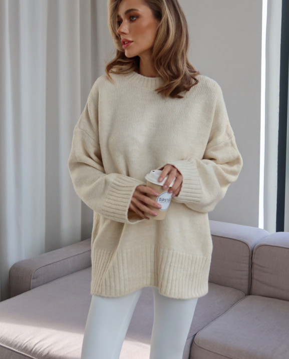 109 Светр в’язаний з акцентним коміром